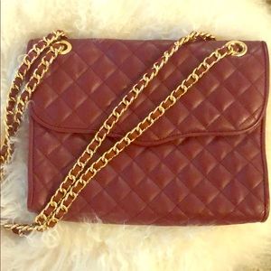 Rebecca Minkoff medium size burgundy quilted purse